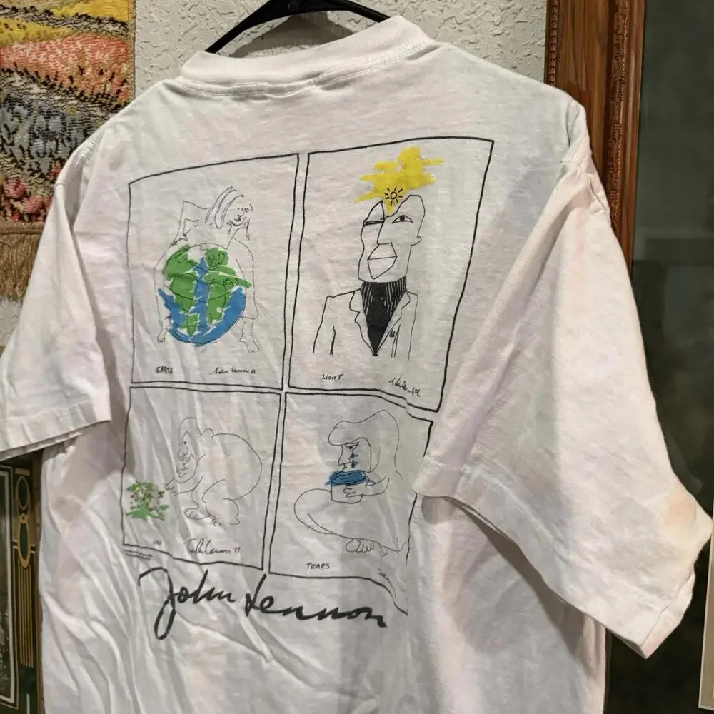 Vintage 1991 Hard Rock Cafe Trippy Psychedelic Art Shirt John Lennon Size XL - Picture 3 of 8